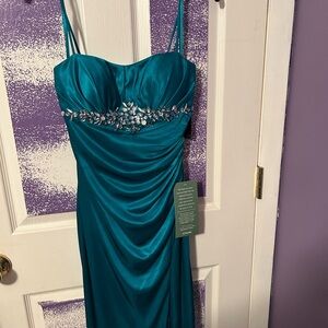 Prom Reign Teal Embellished Gown